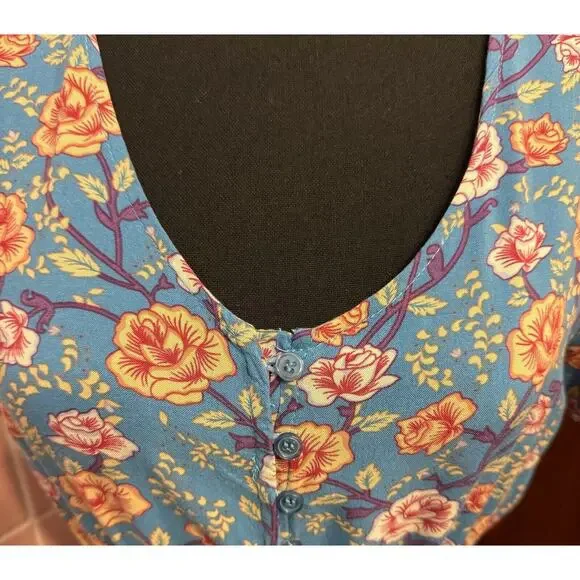 Sunday Mi Amor Dress Small Anthropologie Mini Cottage Core Smocked Waist Whimsy - Picture 2 of 7